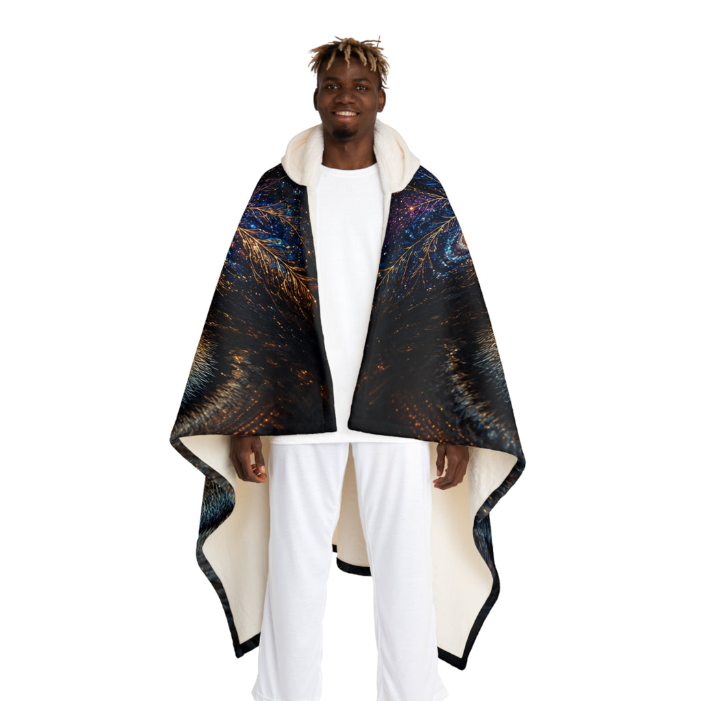 Secret owl Hooded Sherpa Fleece Blanket